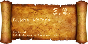 Bujdos Márta névjegykártya