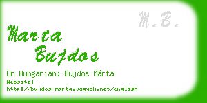 marta bujdos business card
