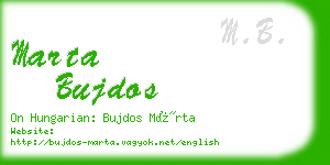 marta bujdos business card